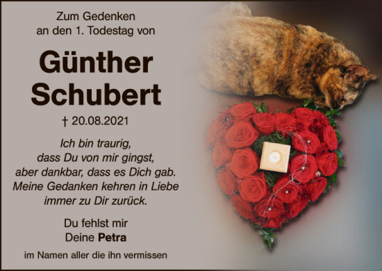 Traueranzeige von Günther Schubert von Gesamtausgabe