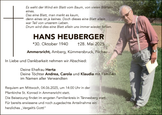 Traueranzeige von Hans Heuberger von Gesamtausgabe