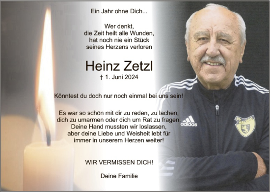 Traueranzeige von Heinz Zetzl von Gesamtausgabe