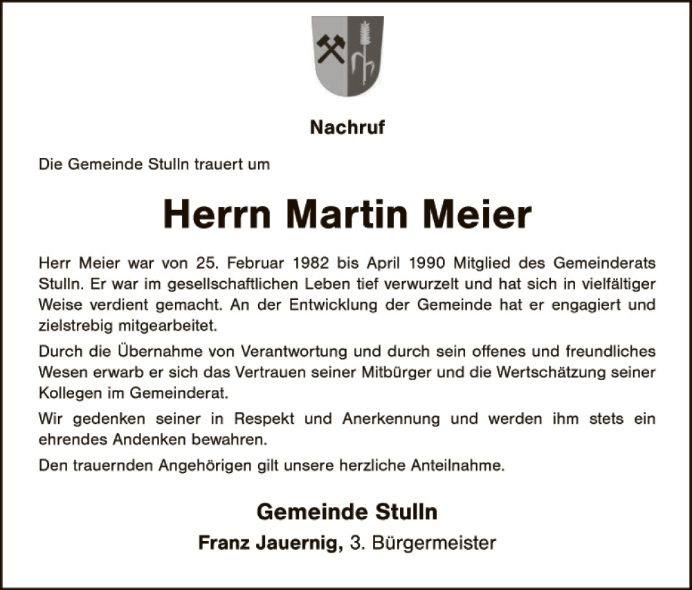  Traueranzeige für Martin Meier vom 01.09.2022 aus Landkreis Schwandorf
