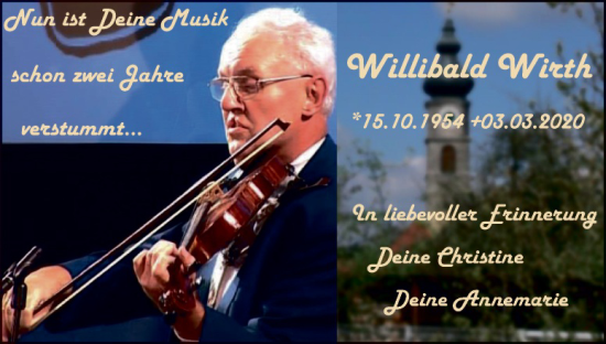 Traueranzeige von Willibald Wirth von Gesamtausgabe