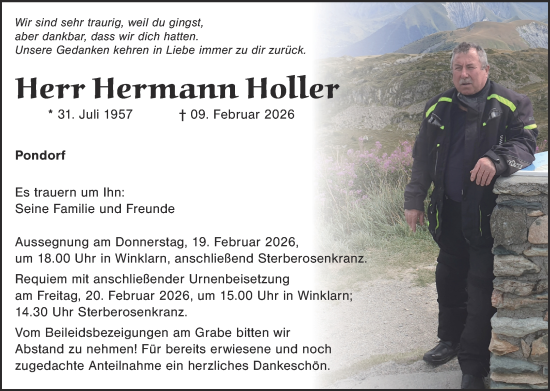 Traueranzeige von Hermann Holler von Landkreis Schwandorf