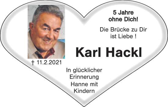 Traueranzeige von Karl Hackl von Gesamtausgabe